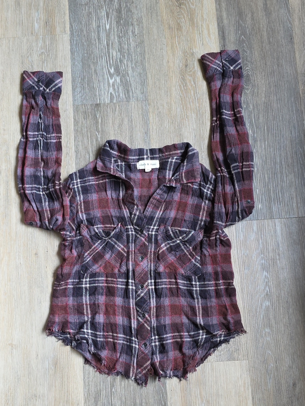 Anthropologie Cloth & Stone Plaid Button-Down Shirt
